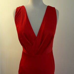 Fame and Partners Vibrant Red Backless Dress